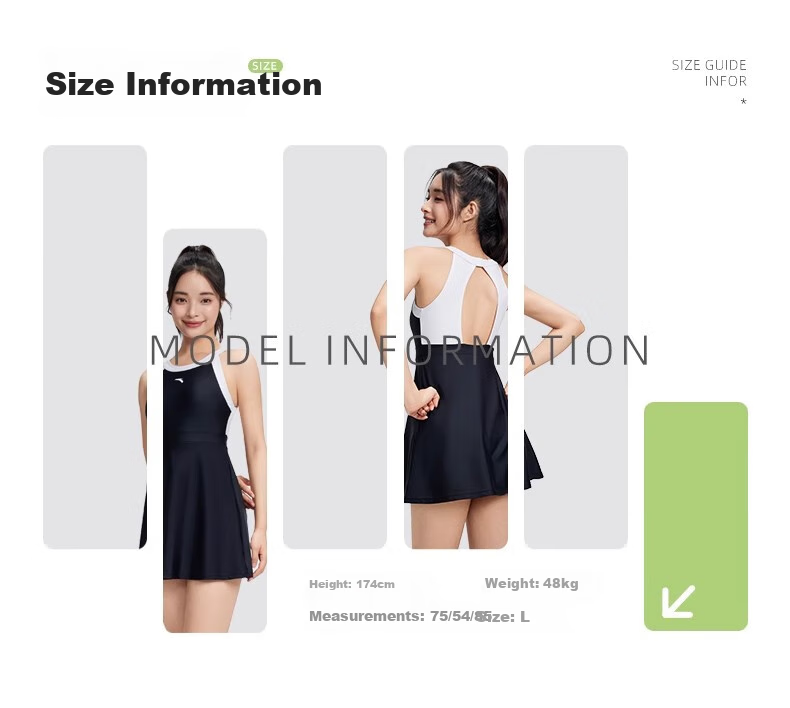 ANTA Slim Waist One-Piece Swimsuit for Women, Conservative Dress Style, Slimming, Chlorine-Resistant, Quick-Drying, Hot Spring Swimwear, Little A Dress, 3XL 5