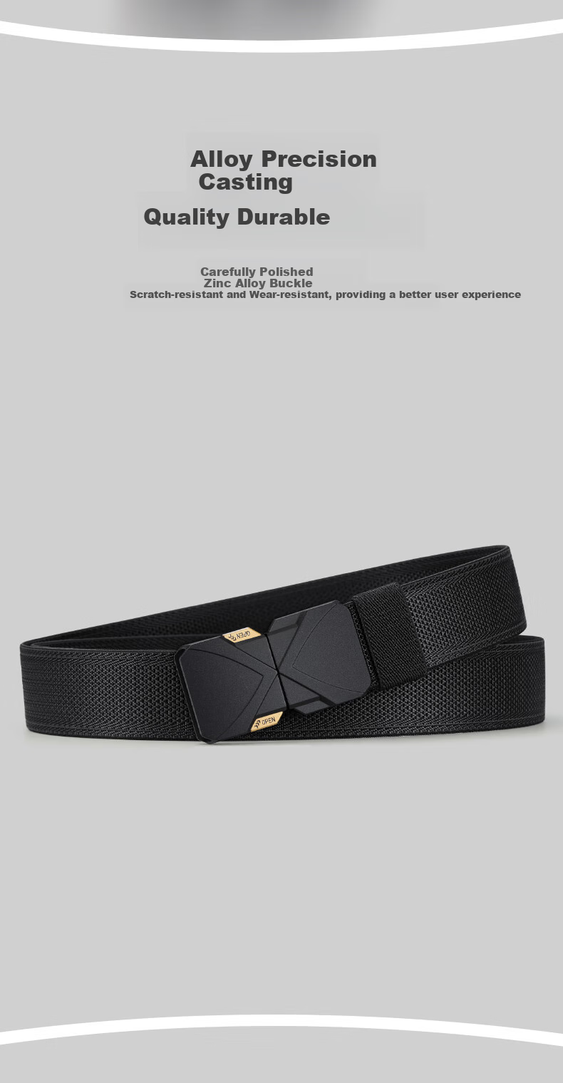 Aokang Men's Canvas Elastic Belt with Buckle, for Chubby People, Students, Outdoor Casual Sports, Security Check, Military Training, No Loose Ends 11