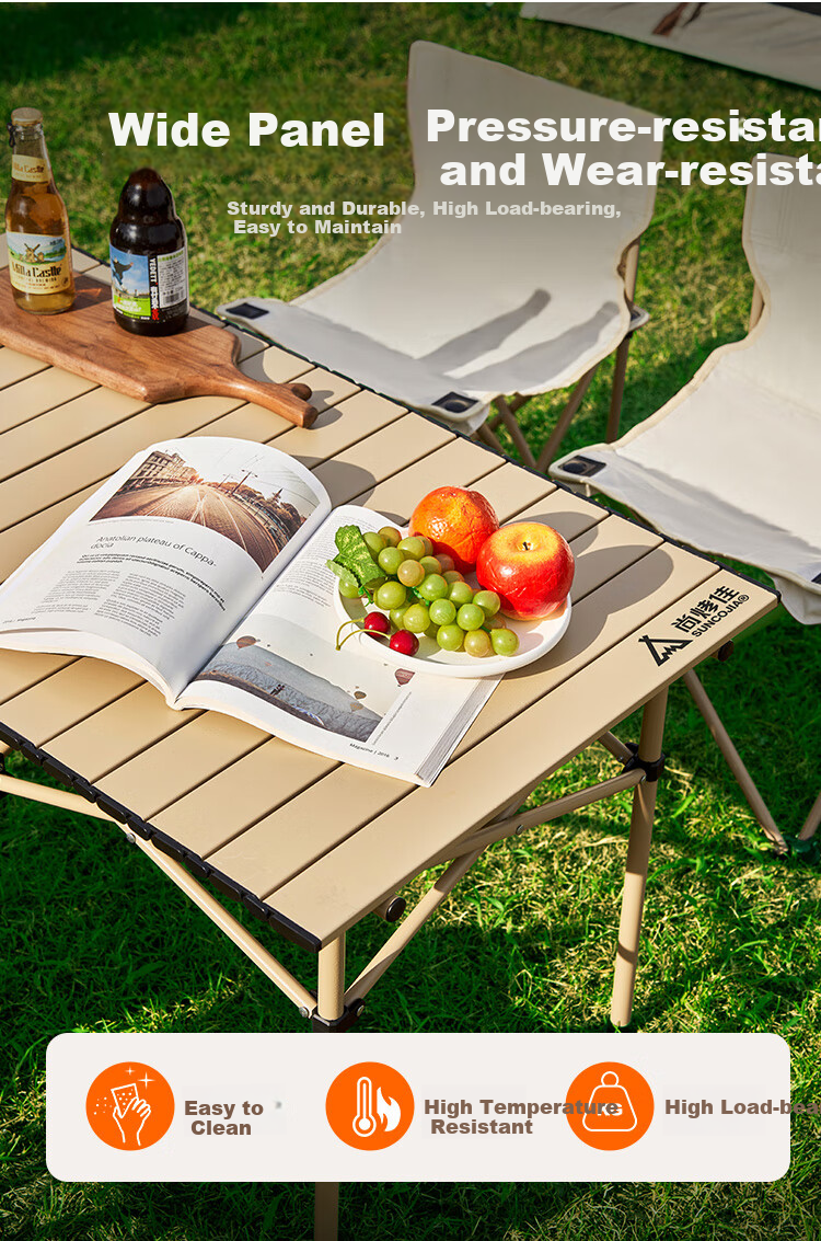 Suncojia Outdoor Folding Table And Chair Set, Portable Table And Chairs, Table, Portable Chair, Egg Roll Table 2