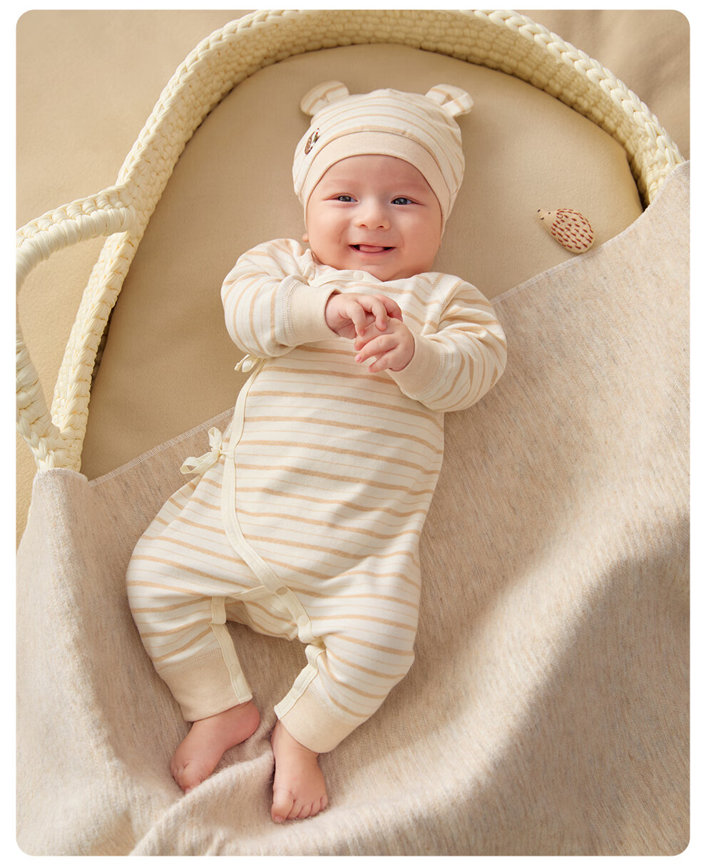 Wismorni Newborn Baby Romper Spring Autumn Pure Cotton Seamless Monk Suit Bodysuit for Infants 4