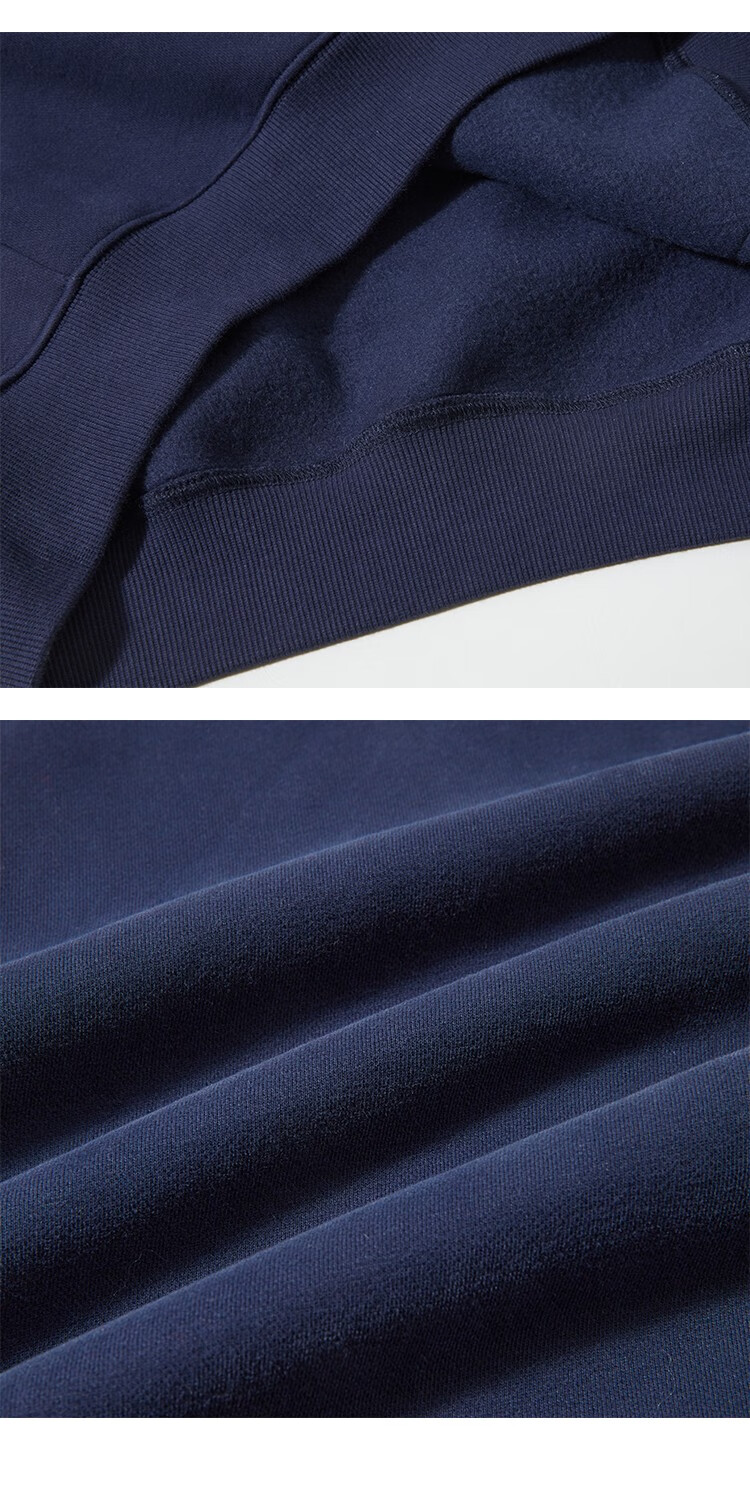 Crying Center Blue Wool Layered 3C Logo Fleece Sweatshirt Deep Blue S [Wen Qi Same Style] 26