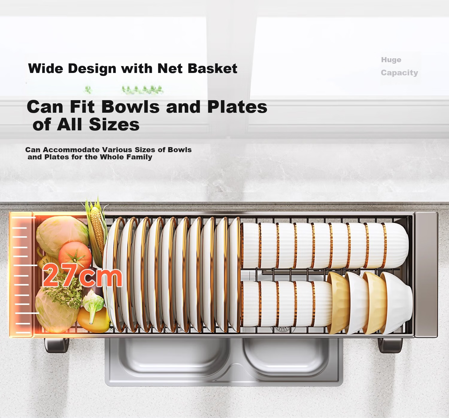 Shuaishi Kitchen Utensil Storage Rack, Sink Drainer Rack, Dish Rack, Bowl And Plate Washing Rack, Sink Organizer Shelf 8