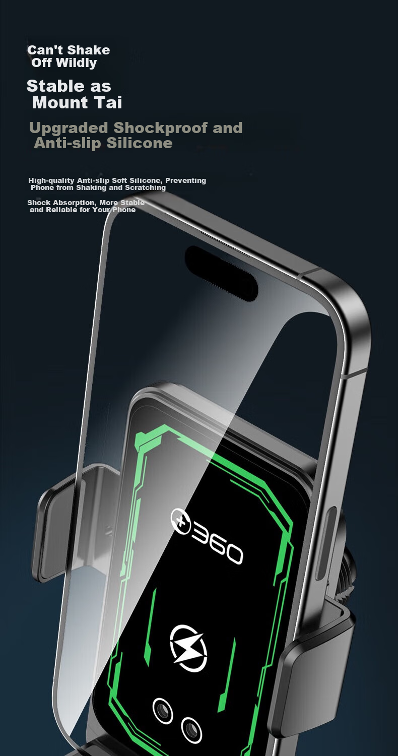 360 Car Wireless Charger, 15W Wireless Charging, Car Navigation Phone Holder, HX26 Base Stand, Magnetic Fast Charging, Compatible with Apple And Android 11