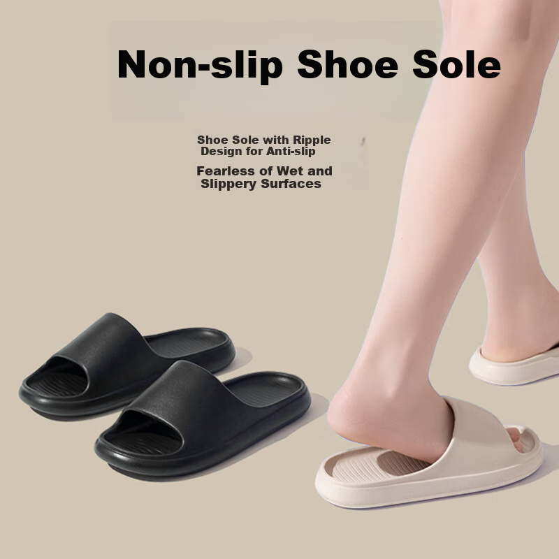 XGGC Men's Slippers, Summer Home Indoor Sandals, Bathroom Shower Non-Slip EVA Couple Slippers, Pink, Size 36-37