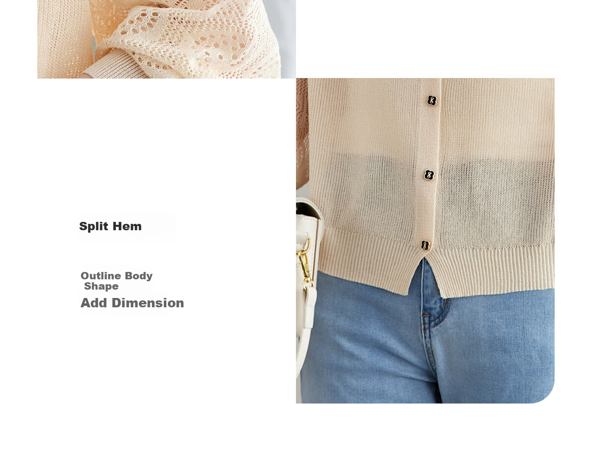 YUZHAOLIN Fashion Ice Silk Knit Cardigan for Women, Thin Outer Layer Short Loose-Fitting Shawl Y52D023 8