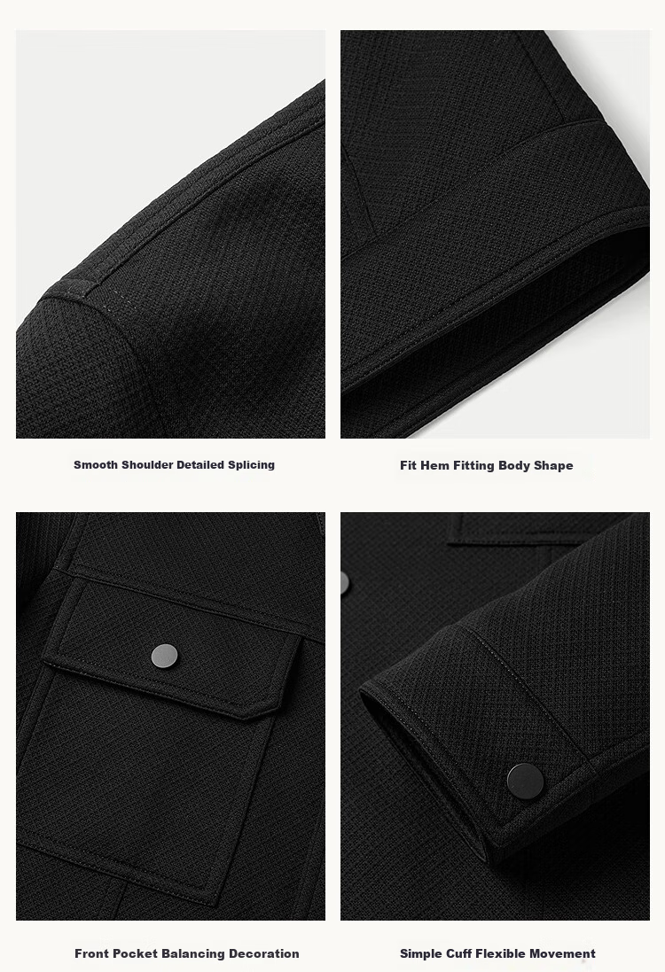 HLA Jacket for Men, POWERYOUNG Lapel Texture Coat for Men, Autumn Seaso 9