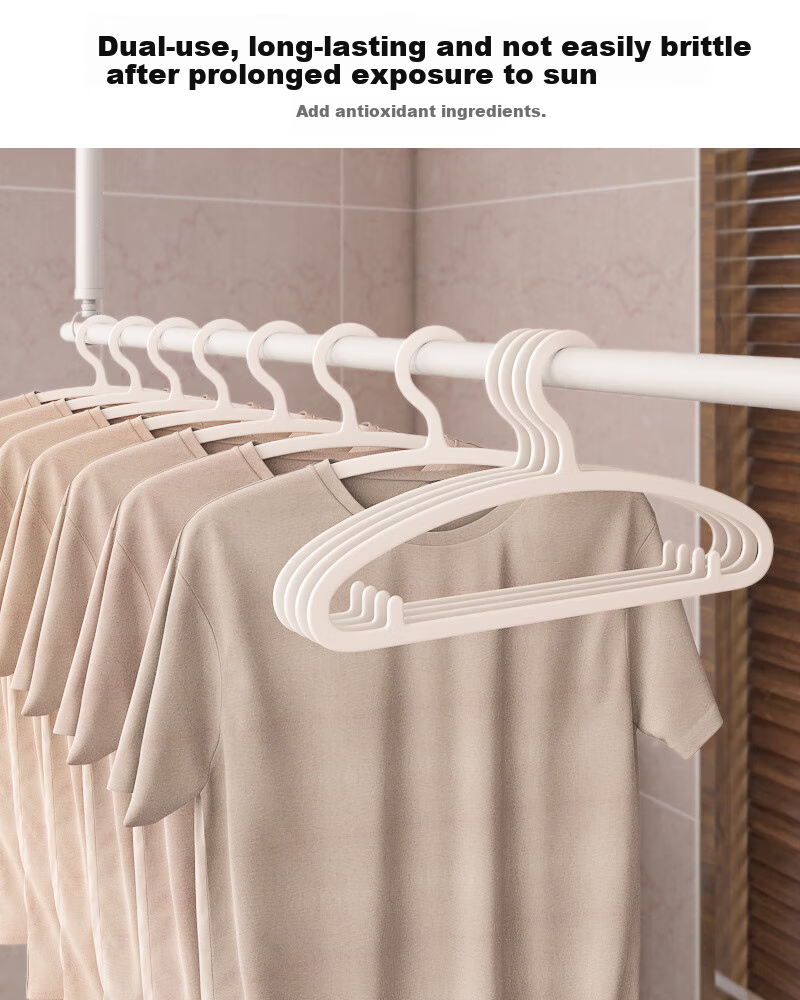 Fanyejia Simple Non-Marking Hangers, 10 Pack, Space-Saving Home Use, Non-Slip Clothes Hangers, Dual-Use for Students' Dormitory, Suitable for Wet And Dry Clothes 1