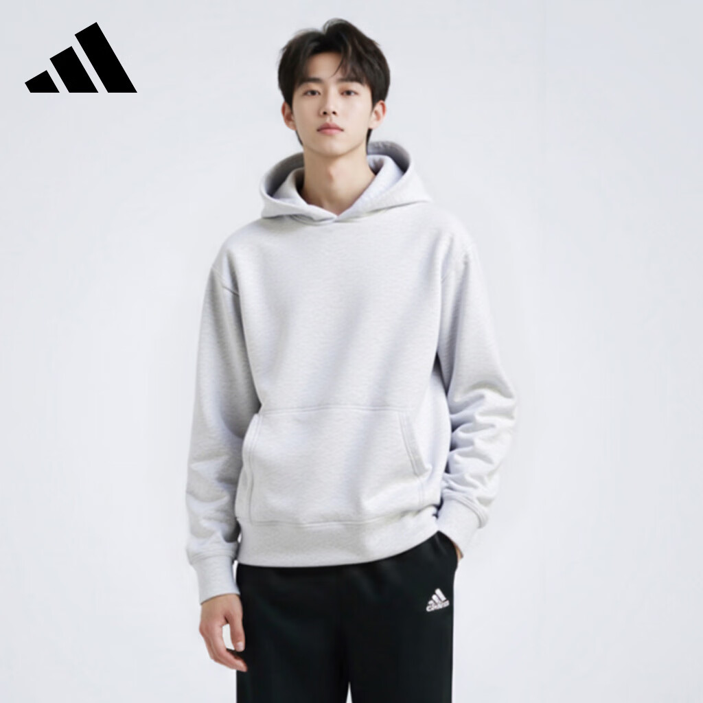Adidas Originals Trefoil C Hoodie FT Couple Sweatshirt HK2936 Off-White M 1