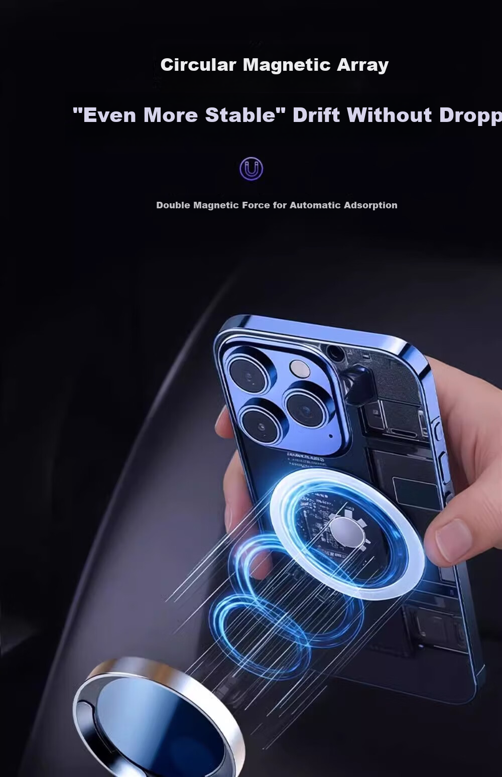 LINGCHEN Car Phone Holder, Vacuum Suction Windshield Mount, Dashboard Vent Air Outlet Large Suction Cup - White 6