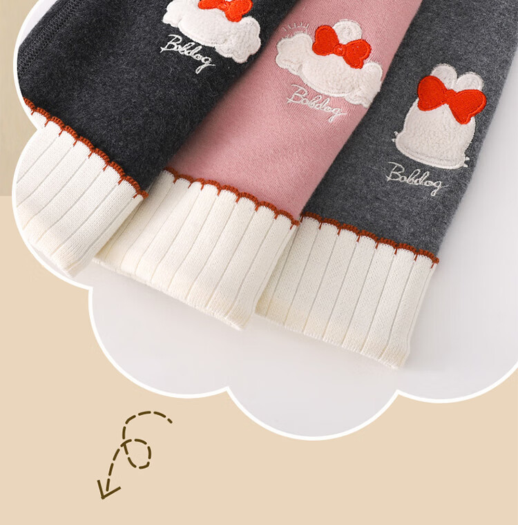BOBDOG Kids Fleece-Lined Thermal Leggings Winter Warm Girls Outerwear Pants Baby Plush Cotton-Lined Tights 3