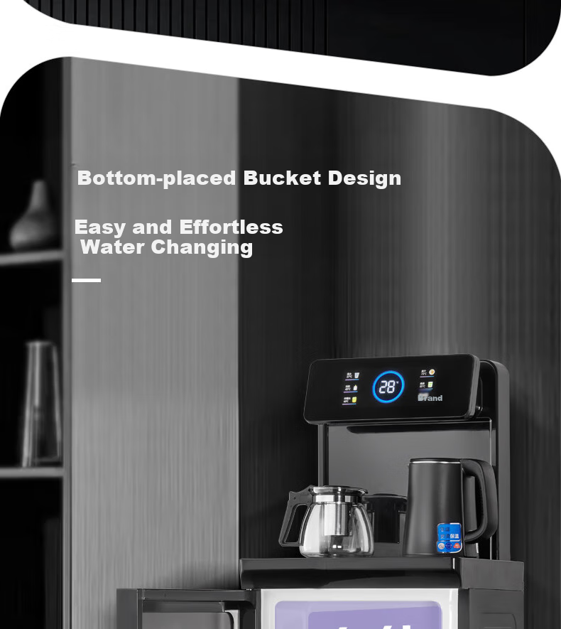 Zhanghong Tea Bar Machine Home Water Dispenser High-End Intelligent Bottom-Loading Water Tank Automatic All-In Kettle Floor-Standing Cabinet-Style Multifunctional Living Room Tea Maker CH-T201 Starry Black 12