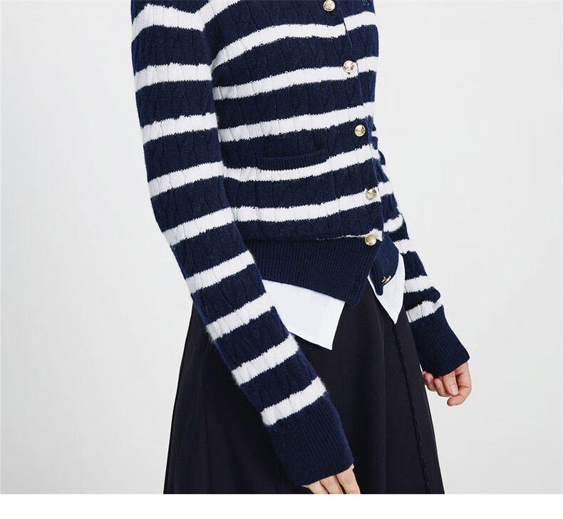 Navikail [Celebrity Style] Italy Small Sailboat Women's 25 New Full Wool Knit Cardigan Jacket 2334095501 15