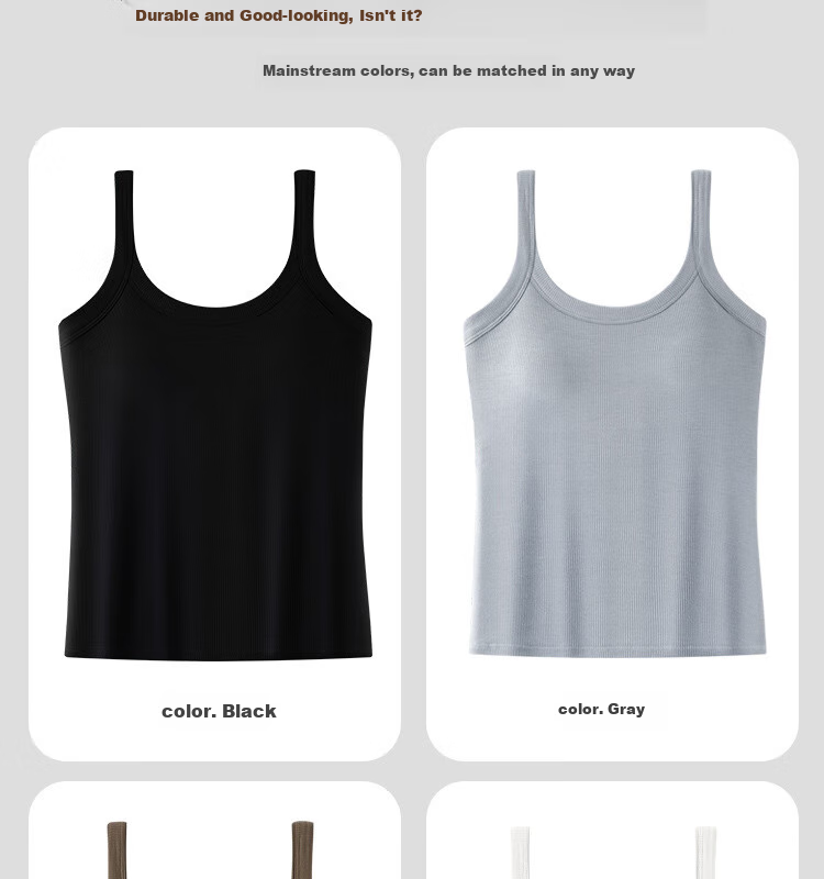 LangSha Wireless Bra Vest for Women with Built-in Chest Pad, One-piece Innerwear, Plus Size, Sexy, Versatile, High Elasticity, Breathable Camisole 13