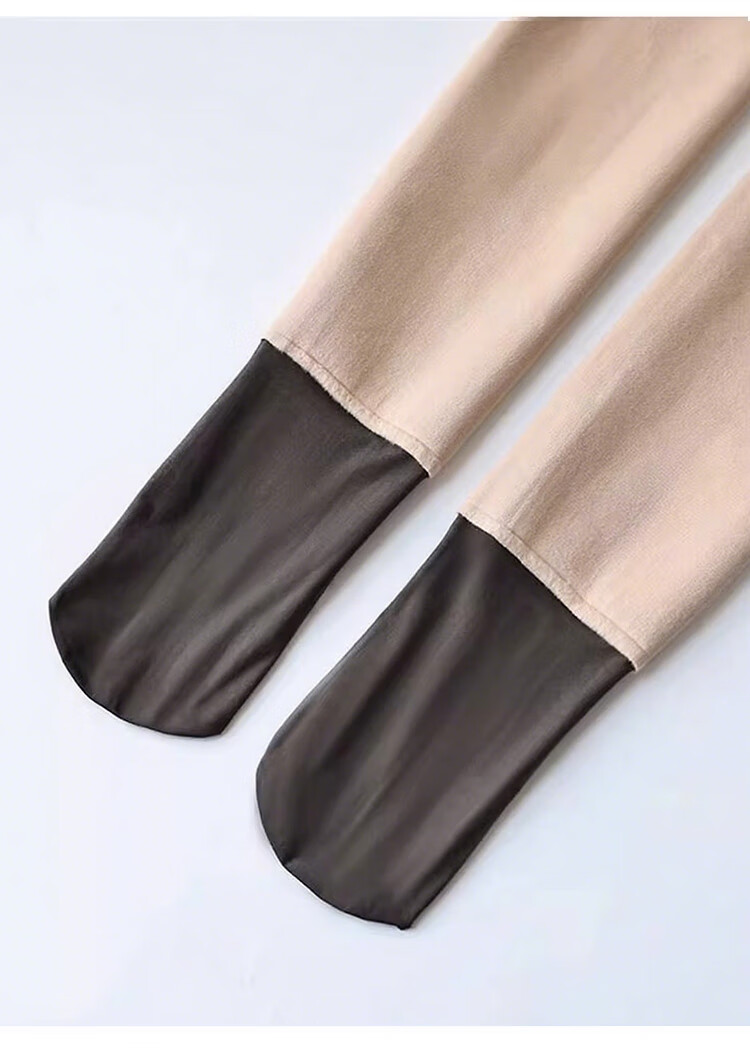 Caramella Black Sheer Tights for Women, Bare Leg Effect, Autumn And Winter Fleece-Lined Thickened Anti-Snagging Wearable Black Silk Sheer Stockings 2