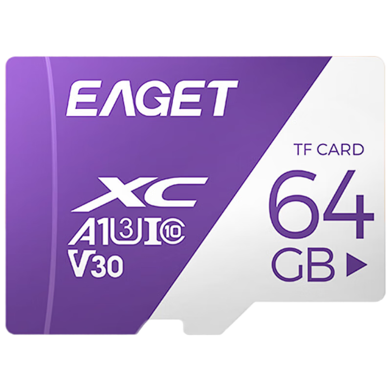 EAGET 64GB TF (MicroSD) Memory Card A1 V30 C10 Dash Cam & Compatible with Xiaomi Surveillance Camera Memory Card, High-Speed And Durable