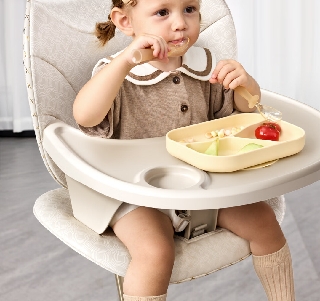 Hakada Growth Chair Baby High Chair Children's Dining Learning Chair Multifunctional Home Dining Table Chair Morning Mist Rice Five-Piece Set 1
