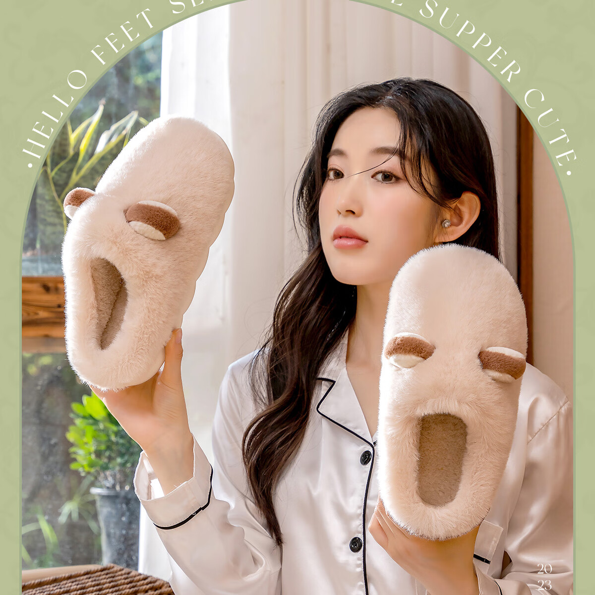 TZLDN Women's Warm Cotton Slippers Fleece Thickened Plush Home Indoor Half-Wrap Cotton Shoes for Couples 3