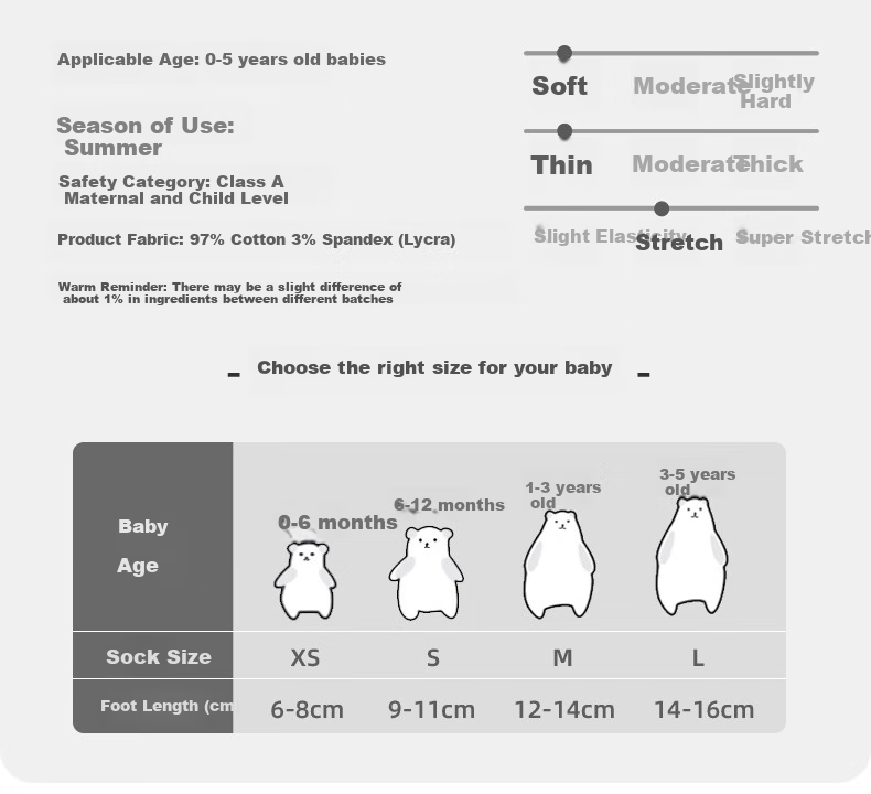 Beitaisi Baby Socks, Summer Thin Style, Newborn Breathable Mesh Socks, Mid-Calf Socks for Boys And Girls, Children's Socks 5