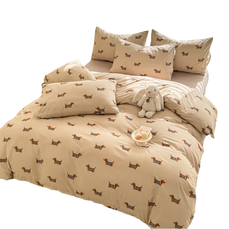 AVIVI Class A Washed Cloud Cotton Quilt Cover Single Double Home Quilt Cover 200*230cm Vintage Dog