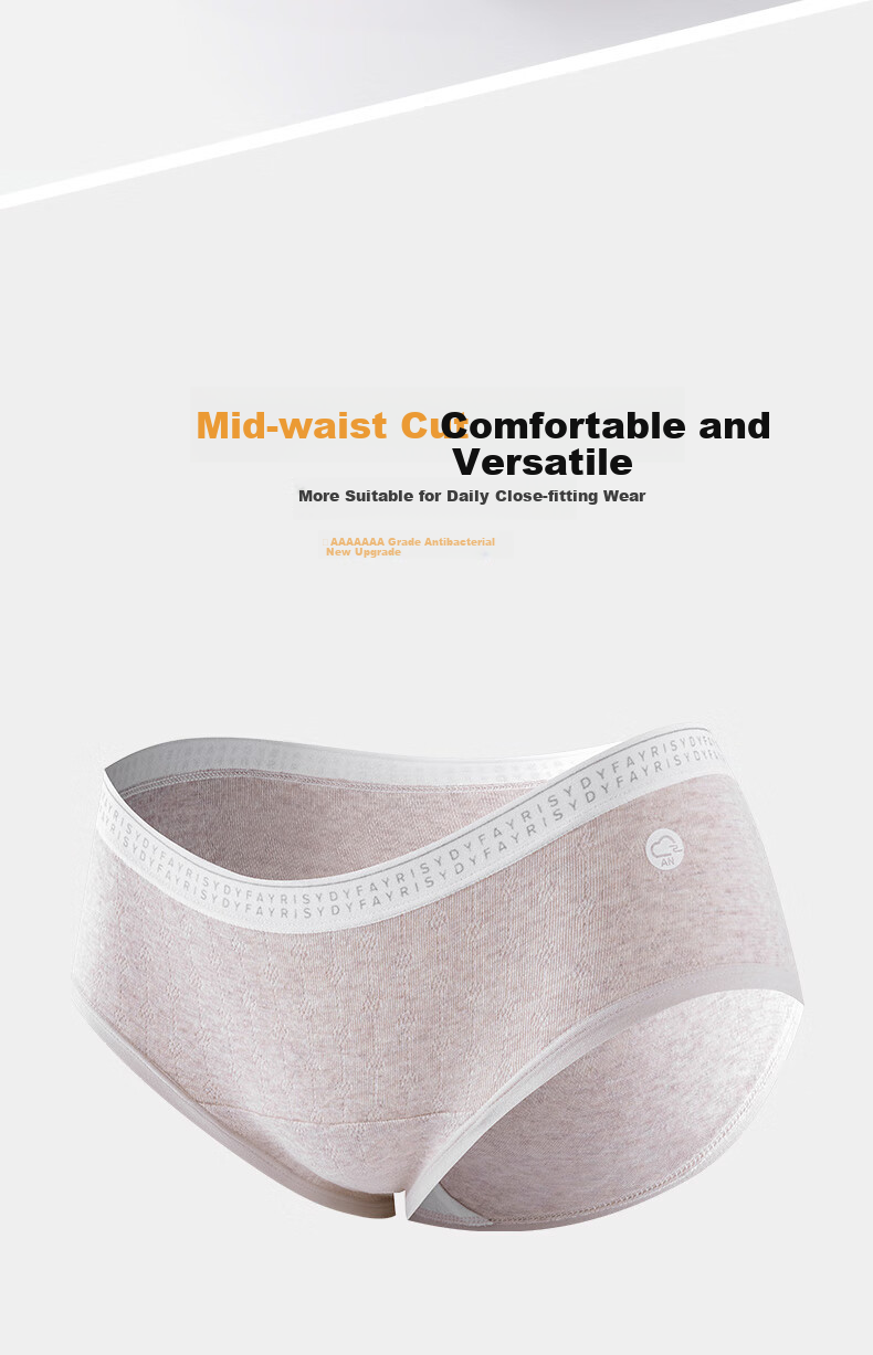 SNOWFLYING Women's Underwear, 2026 New Medical-Grade Pure Cotton Antibacterial Triangle Briefs with Extended Crotch, Seamless, 4 Pieces 7