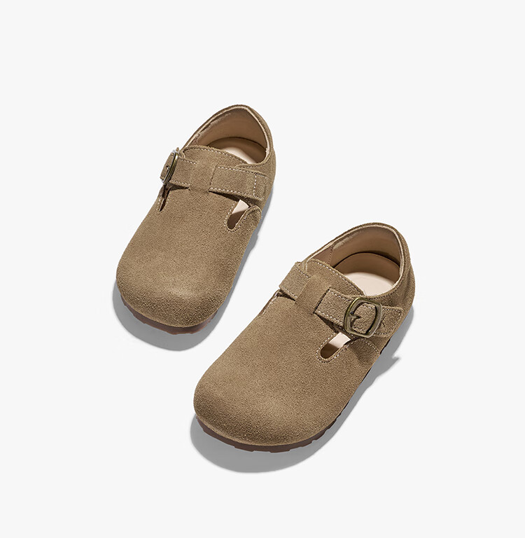 RED DRAGONFLY Children's Autumn Shoes, Boys And Girls Flats, Girls Soft-Soled Birkenstock Shoes, Small Leather Shoes Q51BPPF406, Camel Color, Size 29 23