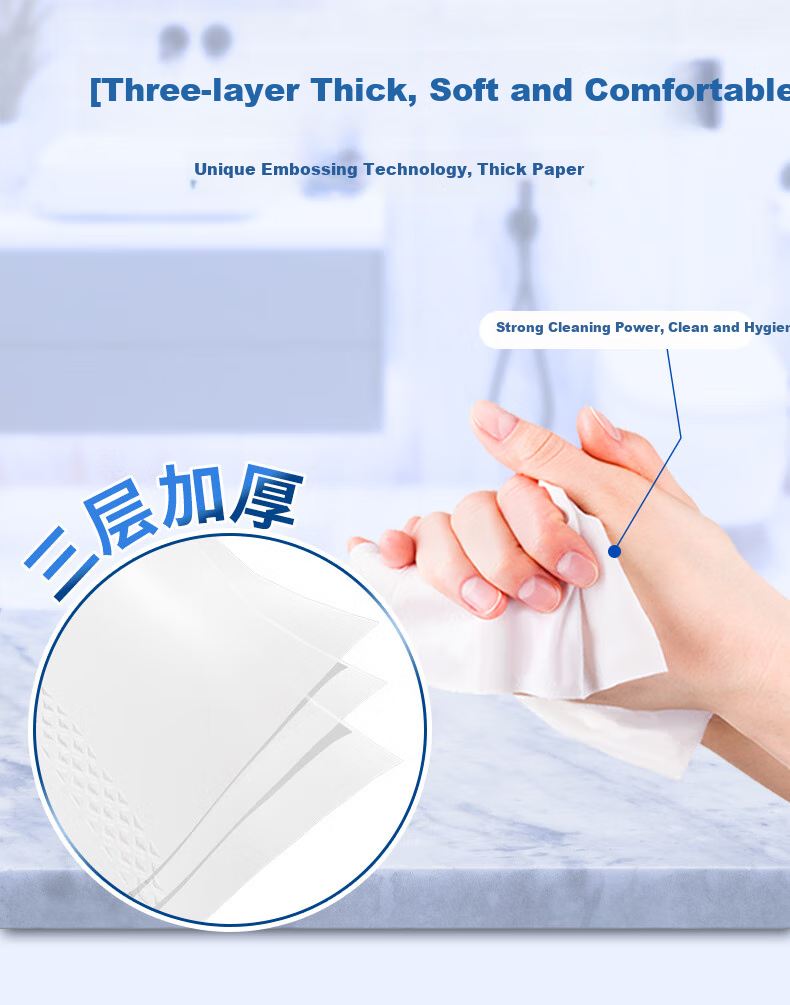 Mind Act Upon Mind Commercial Large Roll Toilet Paper, 3-Ply, 180 Meters * 12 Rolls, for Hotels And Office Buildings, Extended And Durable ZB180 5