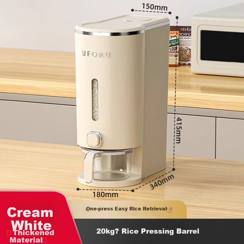 YOUQIN Rice Container, Household Anti-Moth And Moisture-Proof Sealed Food-Grade Rice Storage Bin, High-End Press-Type Rice Jar