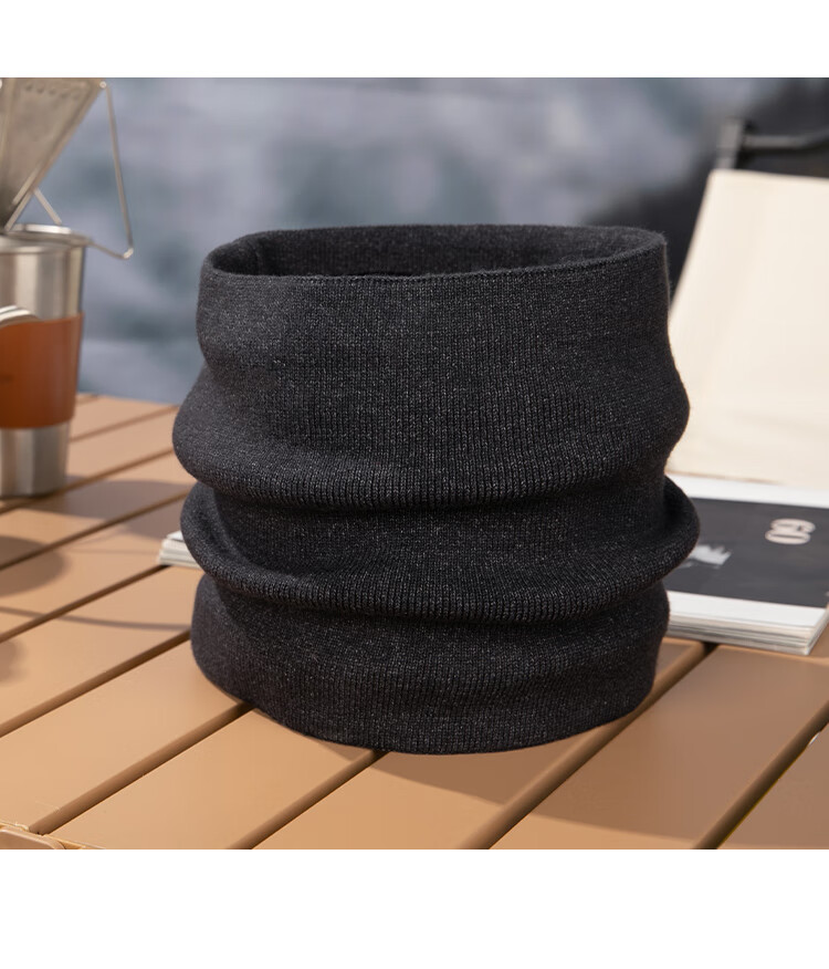 JEEP Men's Autumn Winter Knitted Hat Fleece Lined Warm Neck Warmer Thickened Woolen Beanie Ear Protection Cold Resistant Hat Black 18