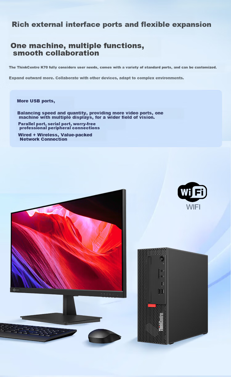 Lenovo ThinkCentre K70 Business Office High-Performance Desktop Computer (Core Ultra5 225, 16GB DDR5, 1TB, Office) 23.8-inch Complete Set 3