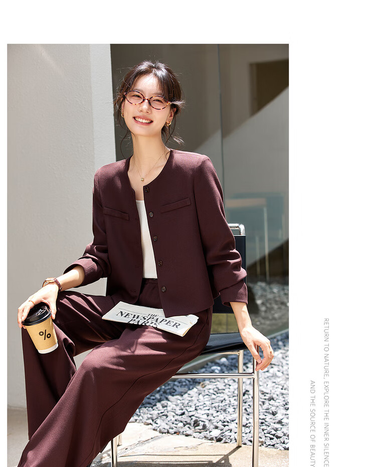Fansiman Elegant Fashion Women's Set Top with Long Pants New Stylish Two-Piece Set Dark Gray XL 7