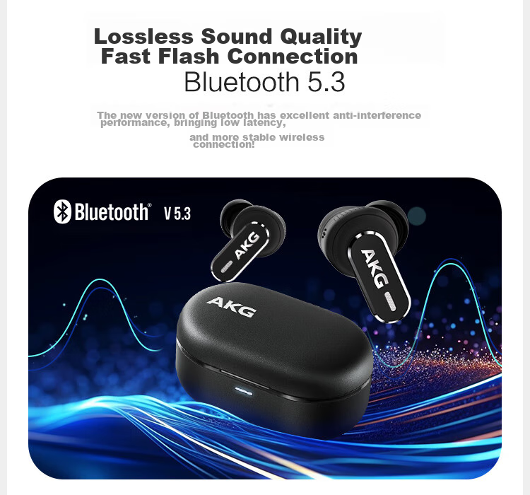 AKG N5 Wireless Bluetooth In-Ear Headphones, 2.4G Tri-Mode, Active Noise Cancellation, Gaming And Music Earphones, Compatible with Latest Apple And Huawei Models for Ultra-Long Battery Life, White 24
