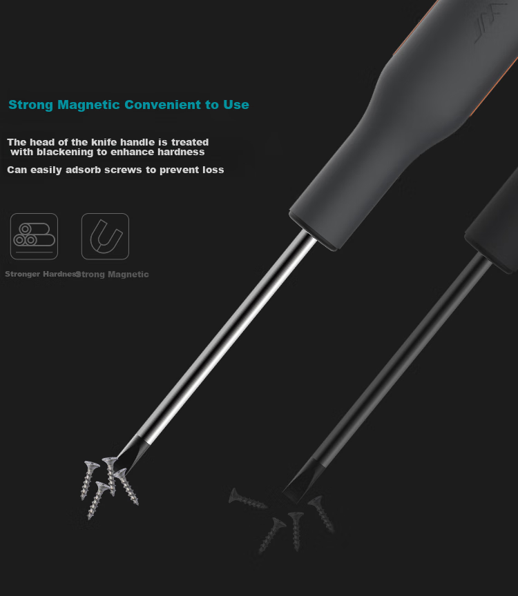 Jimijiaju Industrial-Grade S2 Flathead Screwdriver, 6-Inch, Magnetic Set with Screwdriver And Screwdriver Bits, JM-G116100N 5