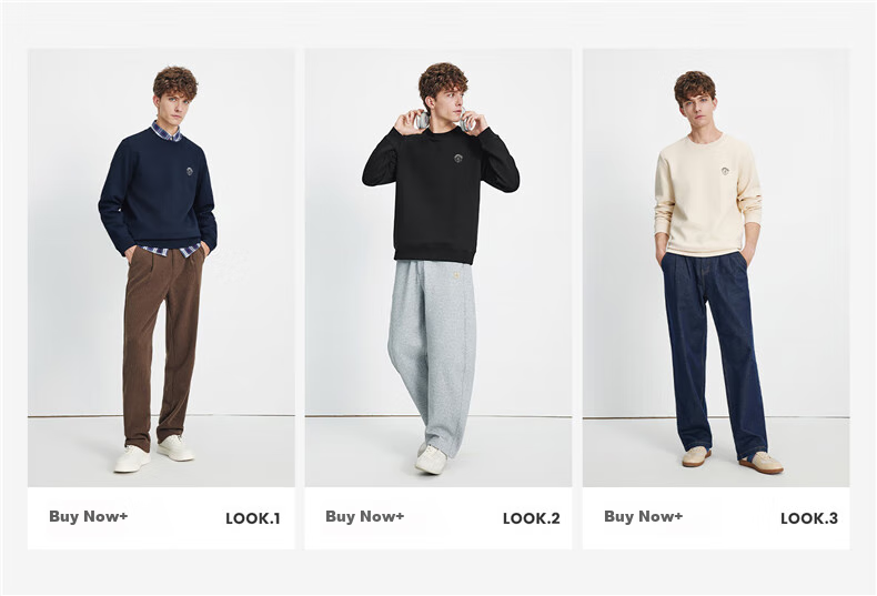 Navigare Small Sailboat Spring And Autumn Commuter Top, Men's Basic Round Neck Inner Layer Casual Sweatshirt, 1135805304 7
