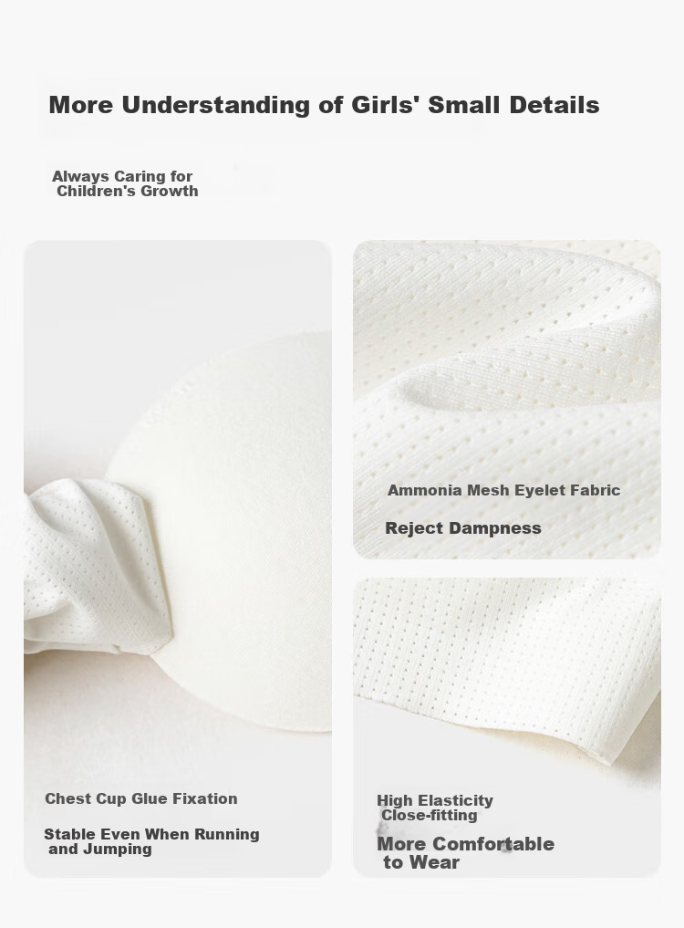 BALABALA Girls' Underwear Bra for Puberty Children's Camisole Bra, Anti-Nipple Show, Anti-Exposure, Sweet Soft Elastic 208925195008 5