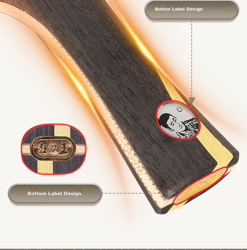 DHS Table Tennis Racket Wang Liqin Gift Box Professional Wang (Penhold Grip), Includes Racket Case, WANG-L 8