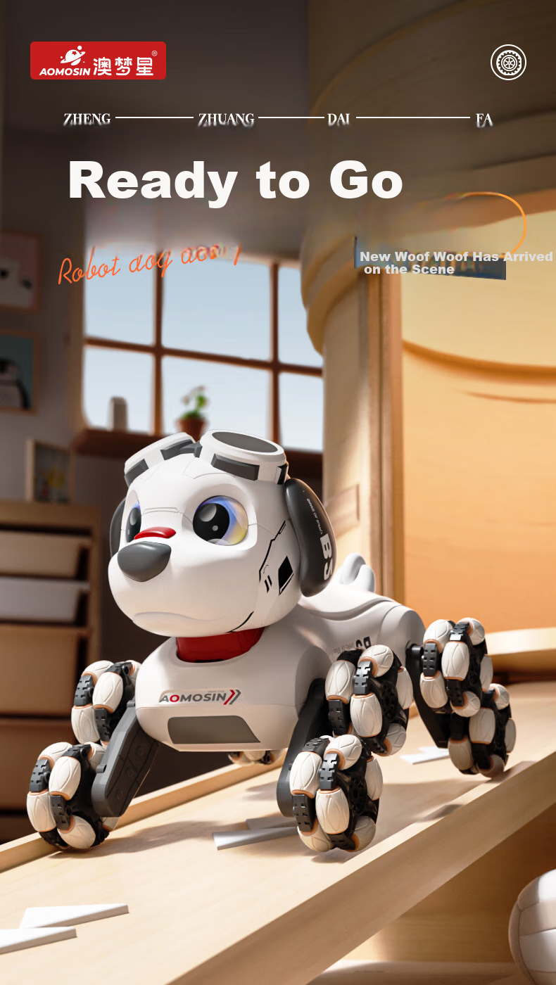 Aomengxing Children's Remote Control Robot Dog, AI Intelligent Toy, Boys' Remote Control Car, Transforming Robot, Birthday Gift 2