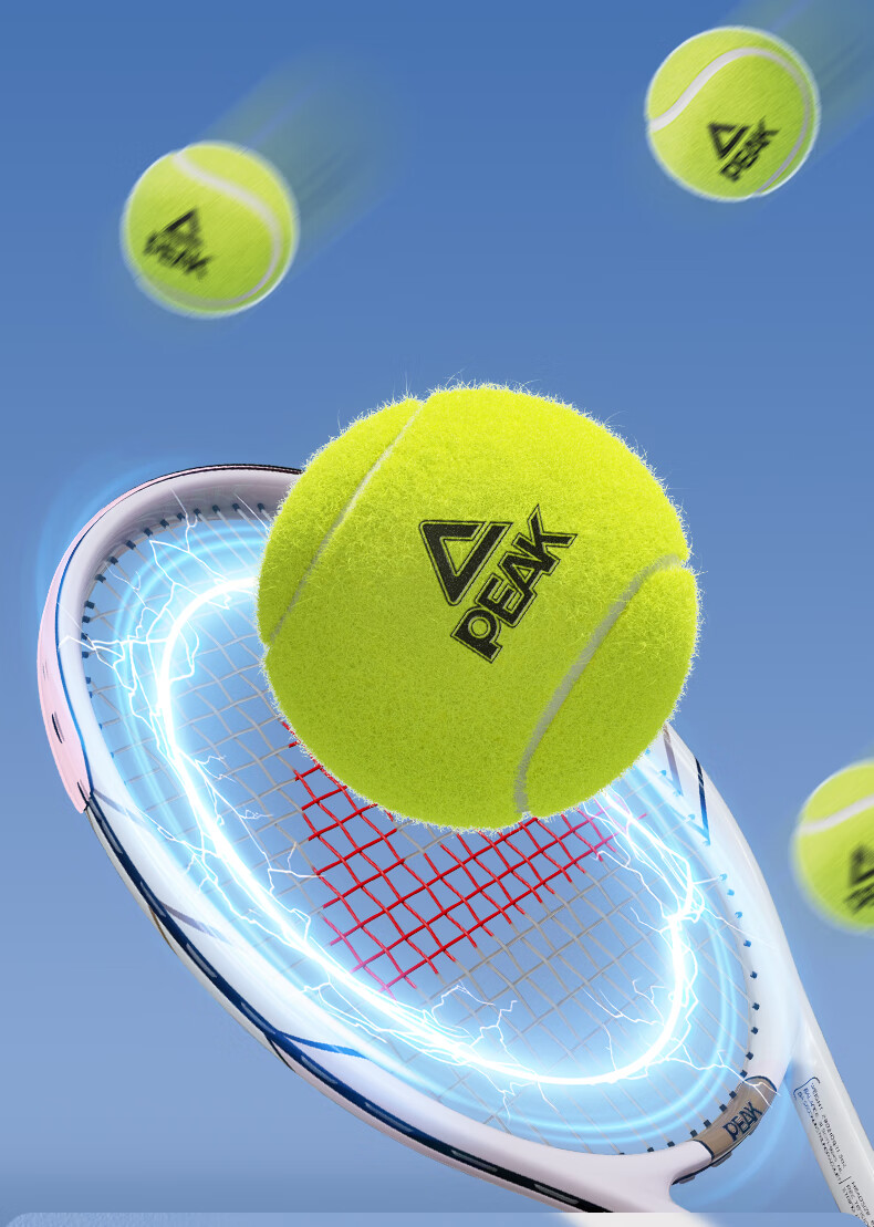 Peak High-Elastic Durable Pressurized Tennis Balls 3-Pack for Competition and Training 3