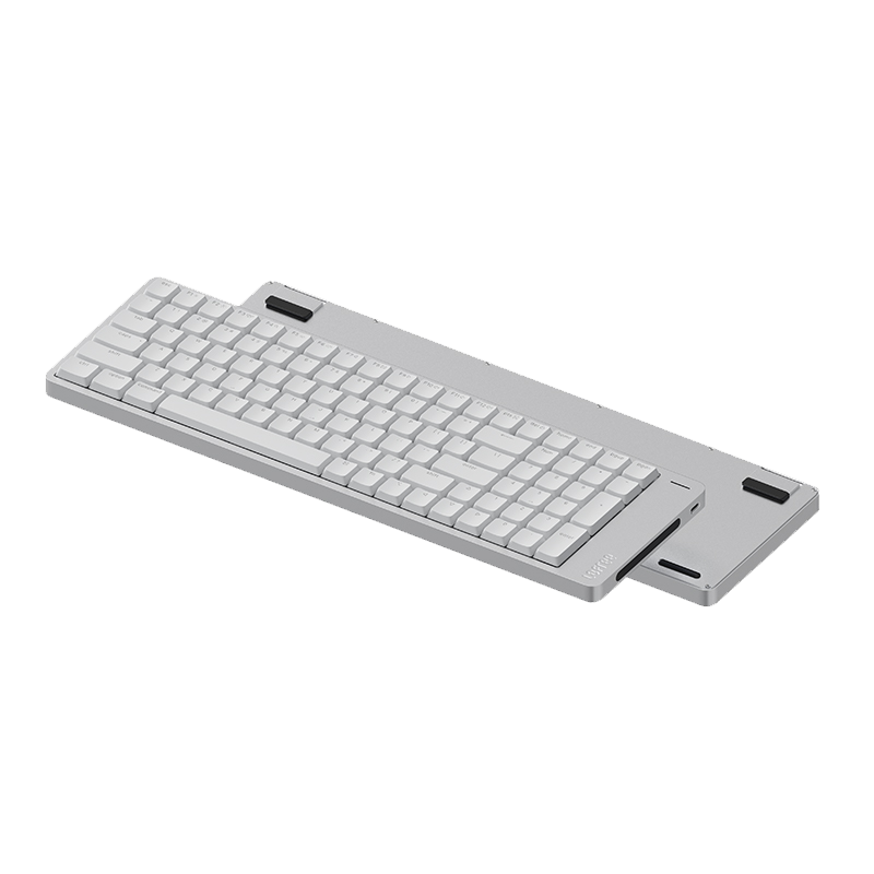 LOFREE Lofree Xiao Shun FLOW2 Low Profile 100-Key Mechanical Keyboard Aluminum Wireless Bluetooth Laptop Office Silver Cloud Ride