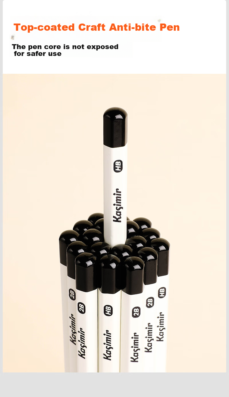Kasimir White Pencils for Elementary School Students' Exams, Card Marking Pens for Kindergarten Beginners, Hexagonal Pencils for Handwriting Practice, HB15 Pencils*2 Boxes + 2B15 Pencils*1 Box 8