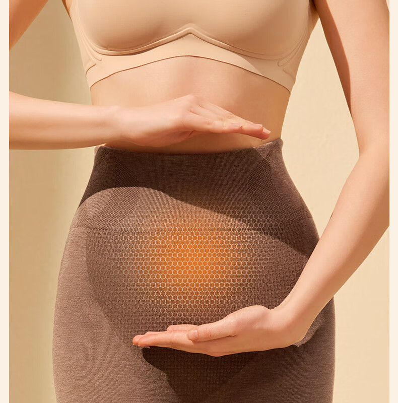 GRACEWELL Women's Thermal Wool Underwear Set Slim Fit Autumn Winter Body Shaping Coffee L 7