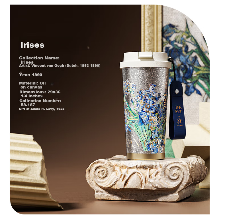 Germ Pure Titanium Insulated Mug for Women, Dual-Drinking Straw Coffee Cup Gift Box Water Bottle Mid-Autumn Festival Gift Cup 500ML Cherry Blossom 11