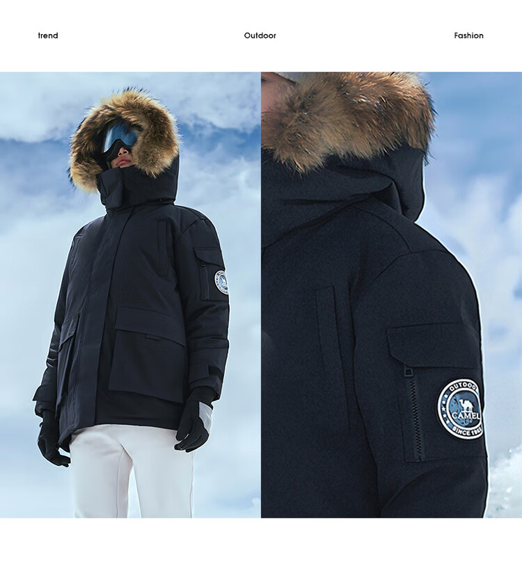 CAMEL Outdoor Down Jacket Unisex 035 Water-Repellent Thickened Warm Parka Coat 10