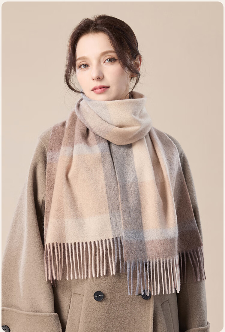 JIUMU 100% Cashmere Scarf Women Autumn Winter Shawl Warm Neck Warmer Female New Year Birthday Gift Box Set 2