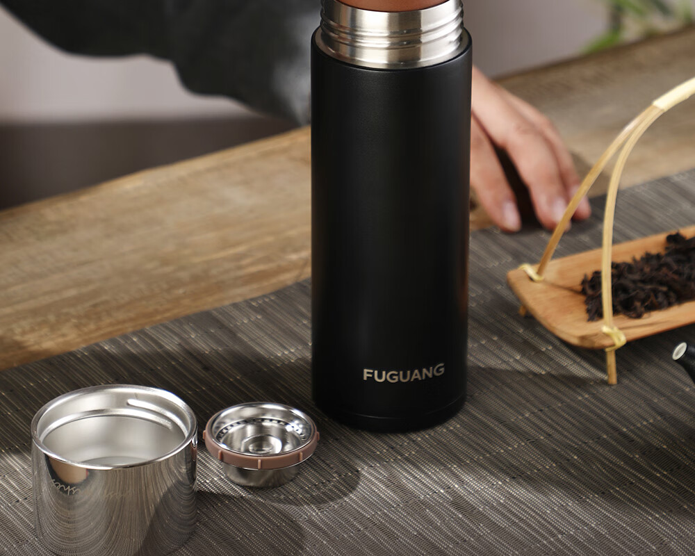 Fuguang Insulated Water Bottle Tea Cup for Men and Women Business Gift Large Capacity Purple Clay Cup 408mL 17