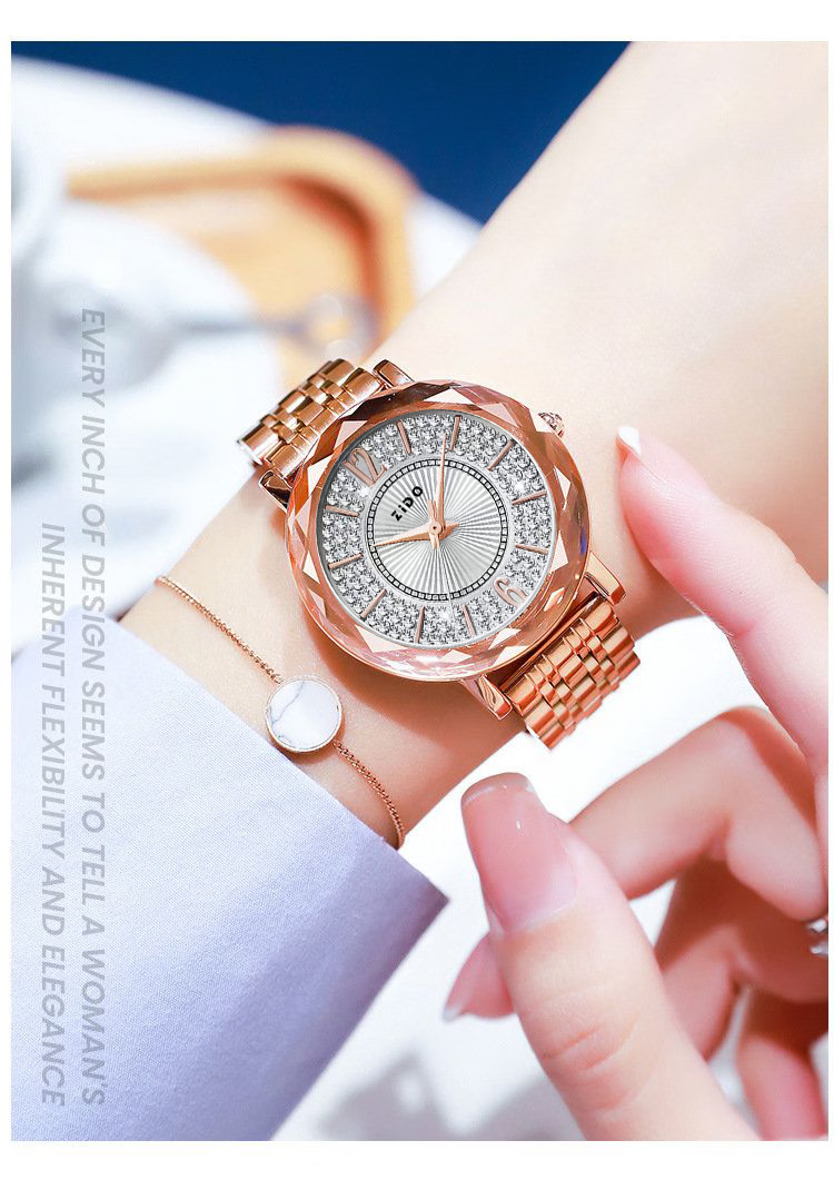 ZIDO ZIDO Light Luxury Women's Trendy Korean Style Quartz Watch 1207 White Dial 4