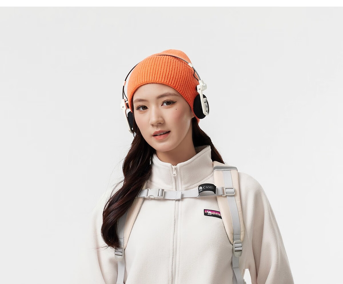 CAMEL Women's Stand Collar Fleece Jacket Double-Sided Plush Warm Anti-Static Hiking Windproof Polar Fleece Coat Men's 29