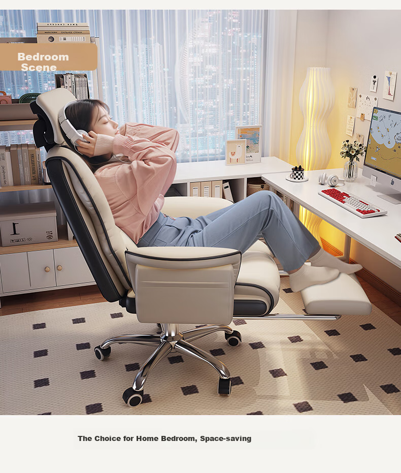 Chibailun Computer Chair, Home Gaming Chair, Sofa Chair, Ergonomic Chair, Bedroom Study Chair with Backrest, Adjustable Height Study Chair 17