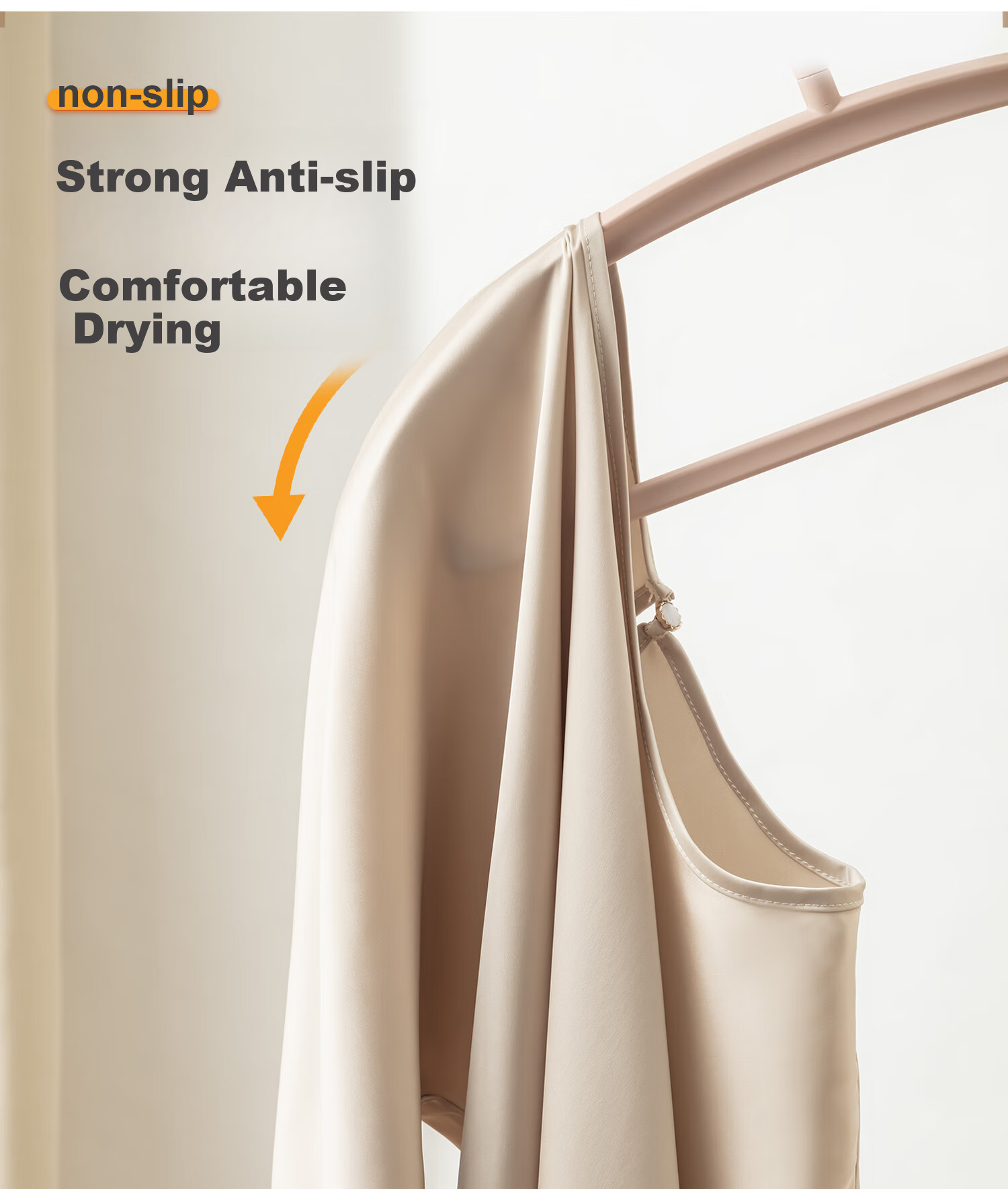 BDO Adult Wide Shoulder Thickened Seamless Hangers, Drying Racks for Home Use, Non-Slip Clothes Hangers, Bedroom Coat Hangers, Pack of Four 4