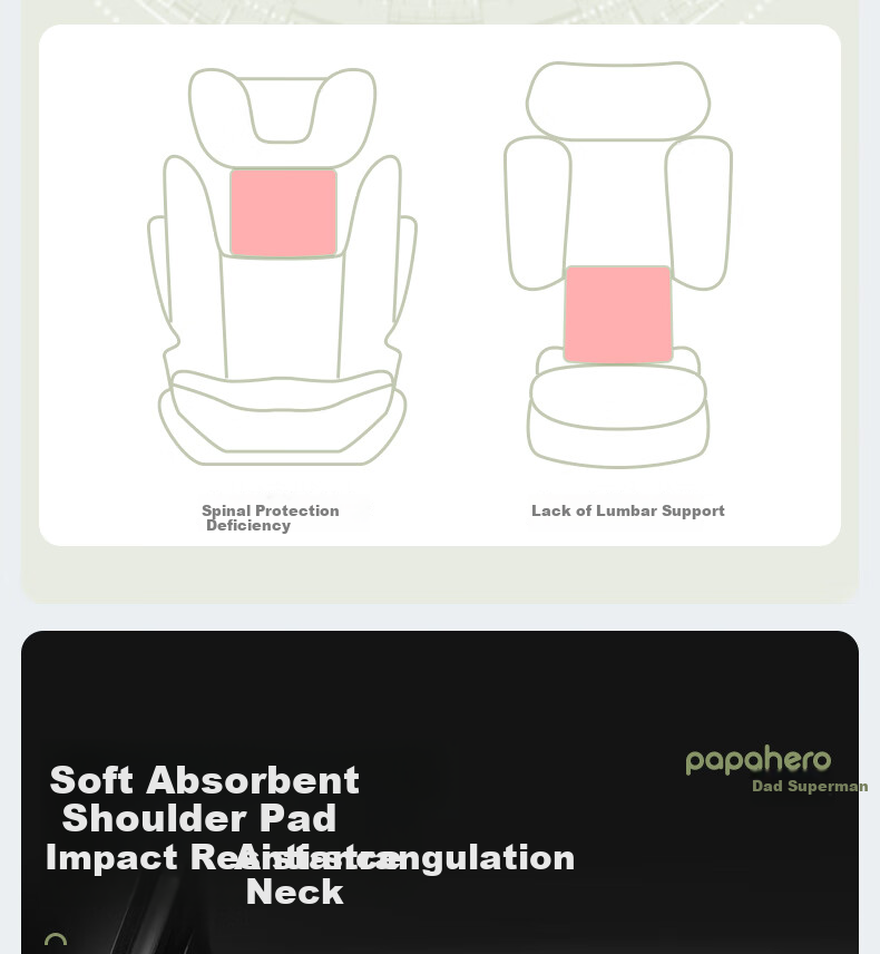 Babachaorenpapahero New National Standard Child Safety Seat for Ages 3-12, ISOFIX Interface, I-Size Certified, Car Height-Increasing Pad 11
