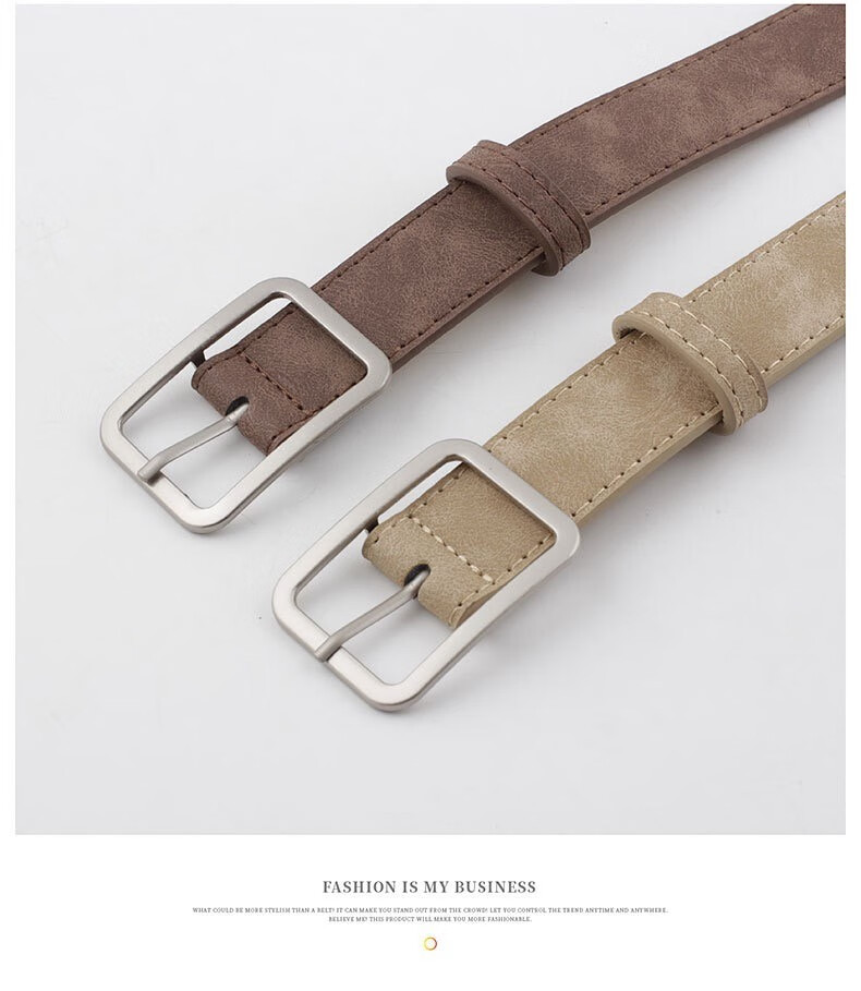 Jeanswest New Korean Style Pin Buckle Men's Leather Belt Casual Versatile Waistband Trendy Men's Pants Belt Ins Style 9